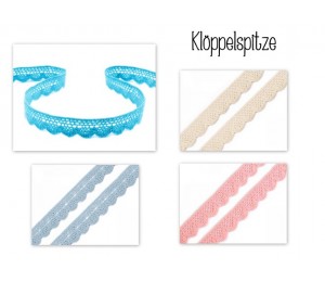 1m Klöppelspitze aus Baumwolle Breite 15 mm